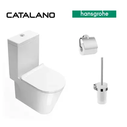 Унитаз моноблок Catalano Zero (ободковый) + аксессуары Hansgrohe Logis (1MPZN00+1CMSZ00+5SCSTP000 +41722000+41723000) фото 1 Aquada.com.ua