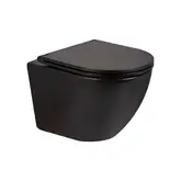 Унітаз підвісний Qtap Robin безобідковий з сидінням Slim Soft-close QT1333046ERMB