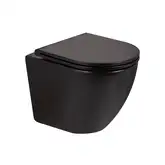 Унітаз підвісний Qtap Robin безобідковий з сидінням Slim Soft-close QT13332141ERMB