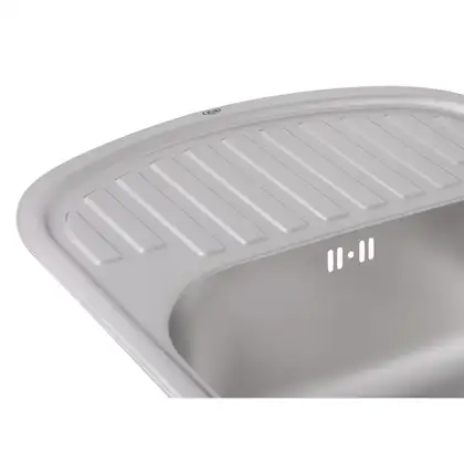 Кухонная мойка Qtap 6349 0,8 мм Satin (QT6349SAT08) (QT6349SAT08) фото 6 Aquada.com.ua