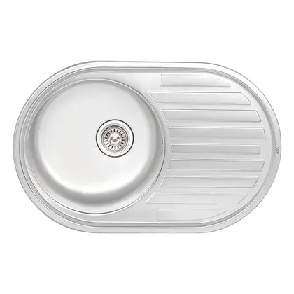 Кухонная мойка Qtap 7750 0,8 мм Satin (QT7750SAT08) (QT7750SAT08) фото 1 Aquada.com.ua