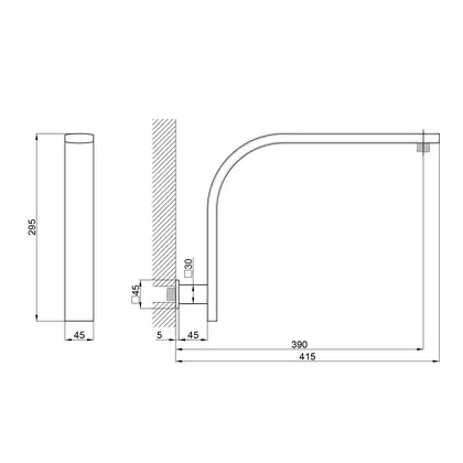 Кронштейн для верхнього душу Qtap Trubice 422NС (QTTRB422NС) фото 2 Aquada.com.ua