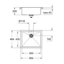 GROHE Мийка для кухні 564 x 464 мм, 1 чаша, матова, в рівень зі стільницею (31579SD0)