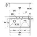 Мийка кухонна Grohe EX Sink K800 Подвійна (120 cm) (31585SD0)
