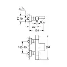Grohe Grohtherm Cube Термостат для ванны, хром (34497000)