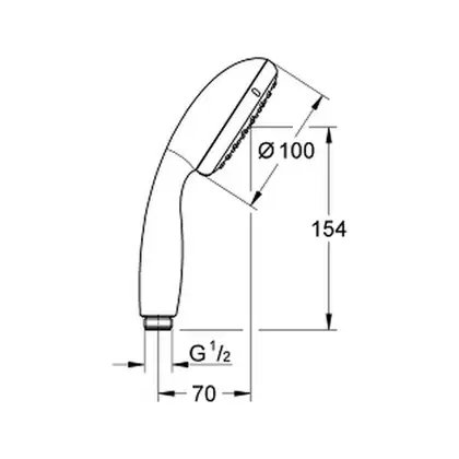 Ручний душ Grohe Tempesta 100, 2 режима струи, хром (2759710E)