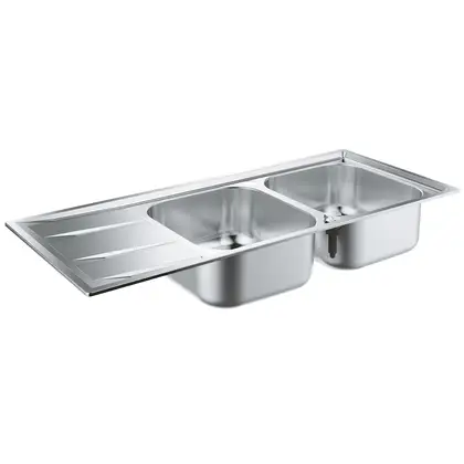 GROHE Мийка для кухні 1160 x 500 мм з ексцентриком, 2 чаши, матова (31587SD0)