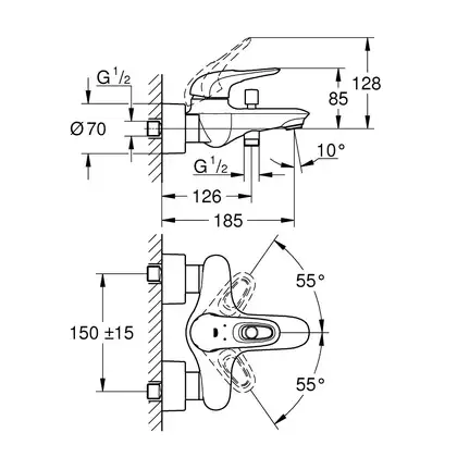 Grohe Eurostyle Змішувач для ванни, хром (33591003)