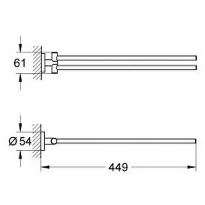 Подвійний тримач для рушників Grohe Essentials New (40371001)