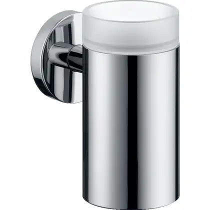 Стакан для зубных щёток с держателем Hansgrohe Logis (цвет - хром/стекло матовое) (40518000)