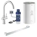 Набор Grohe смеситель для кухни с бойлером Red Duo 30083001 M-size + полотенцедержатель Selection Cube 40807000 (3008300140807000)