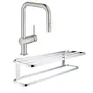 Набор Grohe смеситель для кухни с выдвижным изливом Minta 32322DC2 + полка для полотенец Selection 41066000 (32322DC241066000)