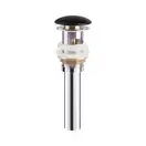 Донный клапан для раковины Qtap F009M1 70х70х220 Matt black с переливом (QT066F009M1MB)