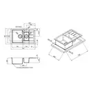 Кухонная мойка с дополнительной чашей Qtap CS 7648 Beton (QT7648BET502)