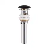 Донный клапан для раковины Qtap F009M1 70х70х220 Matt black с переливом (QT066F009M1MB)