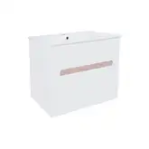 Комплект Qtap Virgo 700х580х437 White/Whitish oak тумба подвесная + раковина врезная  QT1872TPА7013070CW (QT1872TPА7013070CWWO)