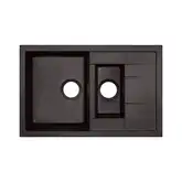 Кухонная мойка с дополнительной чашей Qtap CS 7648 Coffee (QT7648COF551)
