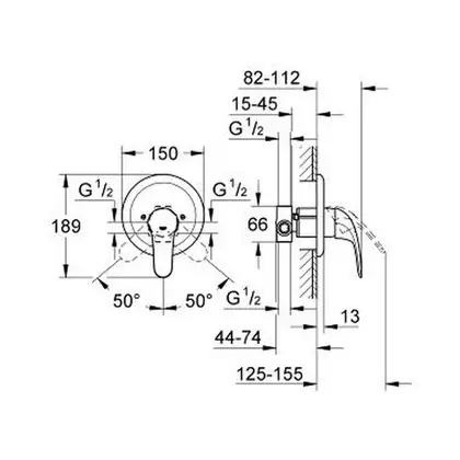 Душовий комплект прихованого монтажу Grohe EX Euroeco New (26000004)