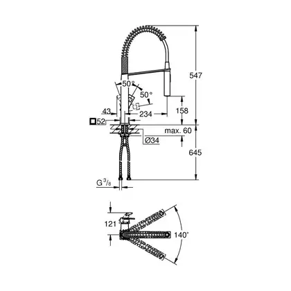 Grohe Eurocube Смеситель для кухни, хром (31395000)