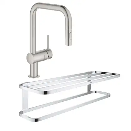 Набор Grohe смеситель для кухни с выдвижным изливом Minta 32322DC2 + полка для полотенец Selection 41066000 (32322DC241066000) Набор Grohe смеситель для кухни с выдвижным изливом Minta 32322DC2 + полка для полотенец Selection 41066000 (32322DC241066000)