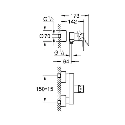 Grohe Lineare New Смеситель для душа, хром (33865001)