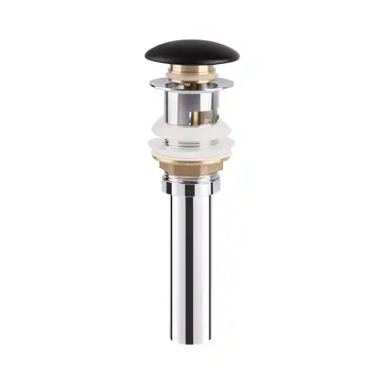 Донный клапан для раковины Qtap F009M1 70х70х220 Matt black с переливом (QT066F009M1MB)