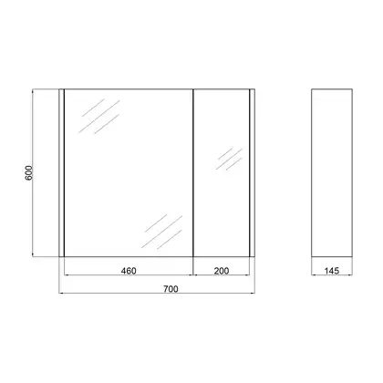 Зеркальный шкаф подвесной Qtap Scorpio 700х600х145 White QT1477ZP701W (QT1477ZP751W)