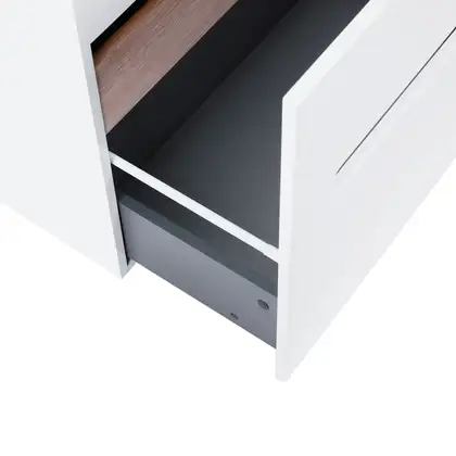 Комплект Qtap Virgo 700х580х437 White/Whitish oak тумба подвесная + раковина врезная  QT1872TPА7013070CW (QT1872TPА7013070CWWO)