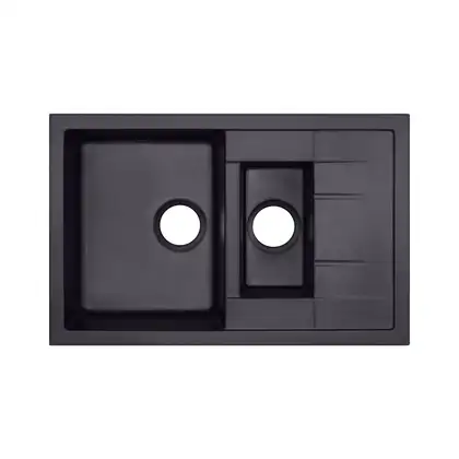 Кухонная мойка с дополнительной чашей Qtap CS 7648 Beton (QT7648BET502)