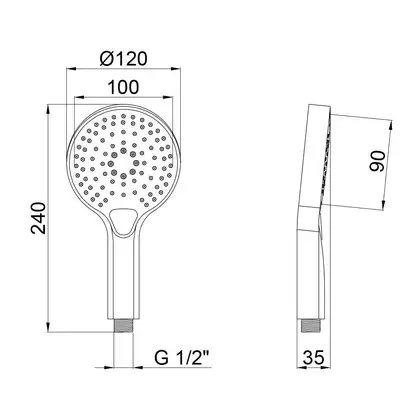 Лейка для ручного душа Qtap Rucni A115O3KCW (QTRUCA115O3KCW)