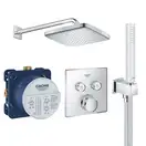 Душевая система скрытого монтажа с термостатом Grohe Grohtherm SmartControll c Tempesta Cube 250 (цвет - хром) (26415SC1)