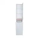 Пенал подвесной Qtap Virgo 350х1600х316 White/Whitish oak с корзиной для белья QT1876PP1651KRWWO