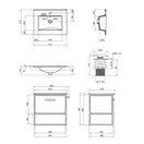 Комплект Qtap Taurus 700х580х437 Whitish oak тумба подвесная + раковина врезная QT2472TPT703WO