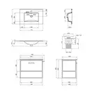 Комплект Qtap Taurus 700х580х437 White/Whitish oak тумба подвесная + раковина врезная QT2472TPT703WWO