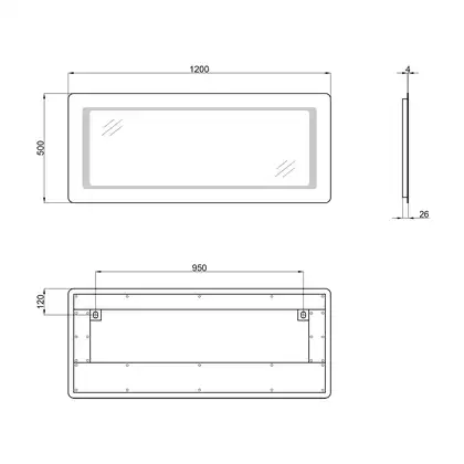 Дзеркало Qtap Leo 1200х500 QT117814276080W