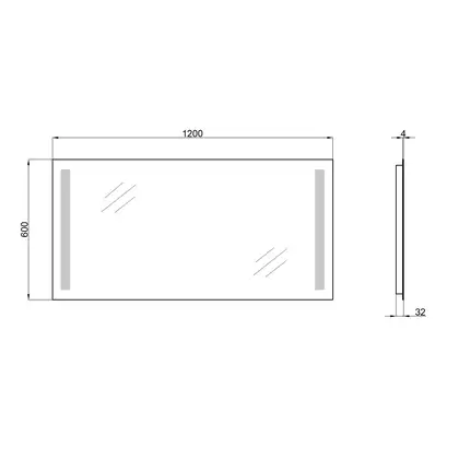 Дзеркало Qtap Mideya 1200х600 QT20783502W