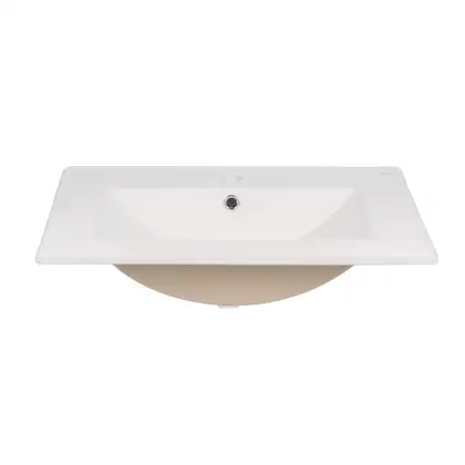 Комплект Qtap Taurus 600х580х437 Whitish oak тумба подвесная + раковина врезная QT2472TPT603WO
