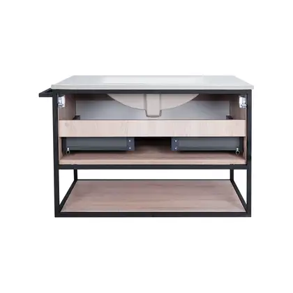Комплект Qtap Taurus 800х580х437 White/Whitish oak тумба подвесная + раковина врезная QT2472TPT803WWO