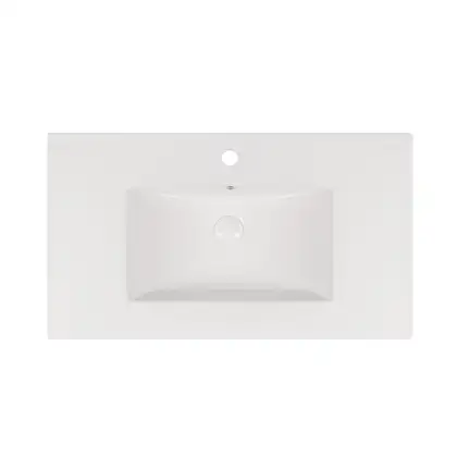 Комплект Qtap Taurus 800х580х437 White/Whitish oak тумба подвесная + раковина врезная QT2472TPT803WWO