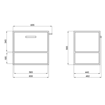 Тумба подвесная Qtap Taurus 600х580х437 Whitish oak QT2474TPT603WO