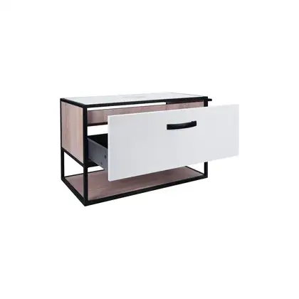 Тумба подвесная Qtap Taurus 800х476х469 White/Whitish oak со столешницей QT2479TPT803WWO