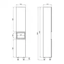 Пенал напольный Qtap Robin 350х1950х316 White/Whitish oak QT1376PN1651RWWO
