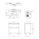 Комплект Qtap Albatross 810х825х460 Graphite тумба напольная + раковина врезная  QT1471TNВ8023080CG