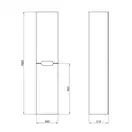 Пенал подвесной Qtap Virgo 350х1600х316 Black/White с корзиной для белья QT1876PP1652KRBW