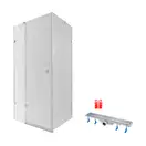 Набор Qtap душевая кабина Capricorn CRM1018RC6 100х80, стекло Clear 6 мм + трап линейный Dry FB304-600 с сухим затвором и нержавеющей решеткой 600х73 мм (QTDRYFB304600CAPCRM1018RC6)