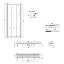 Набор Qtap дверь в нишу Unifold CRM208.C4 78-81x185 см, стекло Clear 4 мм, покрытие CalcLess + трап линейный Dry FB304-600 с сухим затвором и нержавеющей решеткой 600х73 мм (QTDRYFB304600UNICRM208C4)