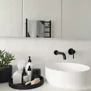 Смеситель для раковины (умывальника) REA LUNGO BLACK MAT + BOX черный настенный скрытого монтажа (BAT-B0969)