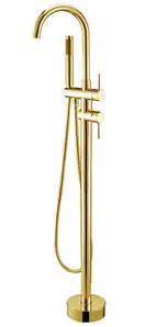 Смеситель для ванны REA ORTIS GOLD золотой напольный (REA-B7430)