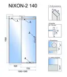 Rea Nixon-2 Душові двері 140 L, хром (REA-K5006)