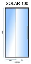 Душевая дверь REA SOLAR 100 BLACK (REA-K6512)